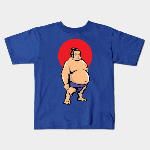 Japanese Sumo Wrestler Japan National Sport Fighter Kids T-Shirt by XOZ
